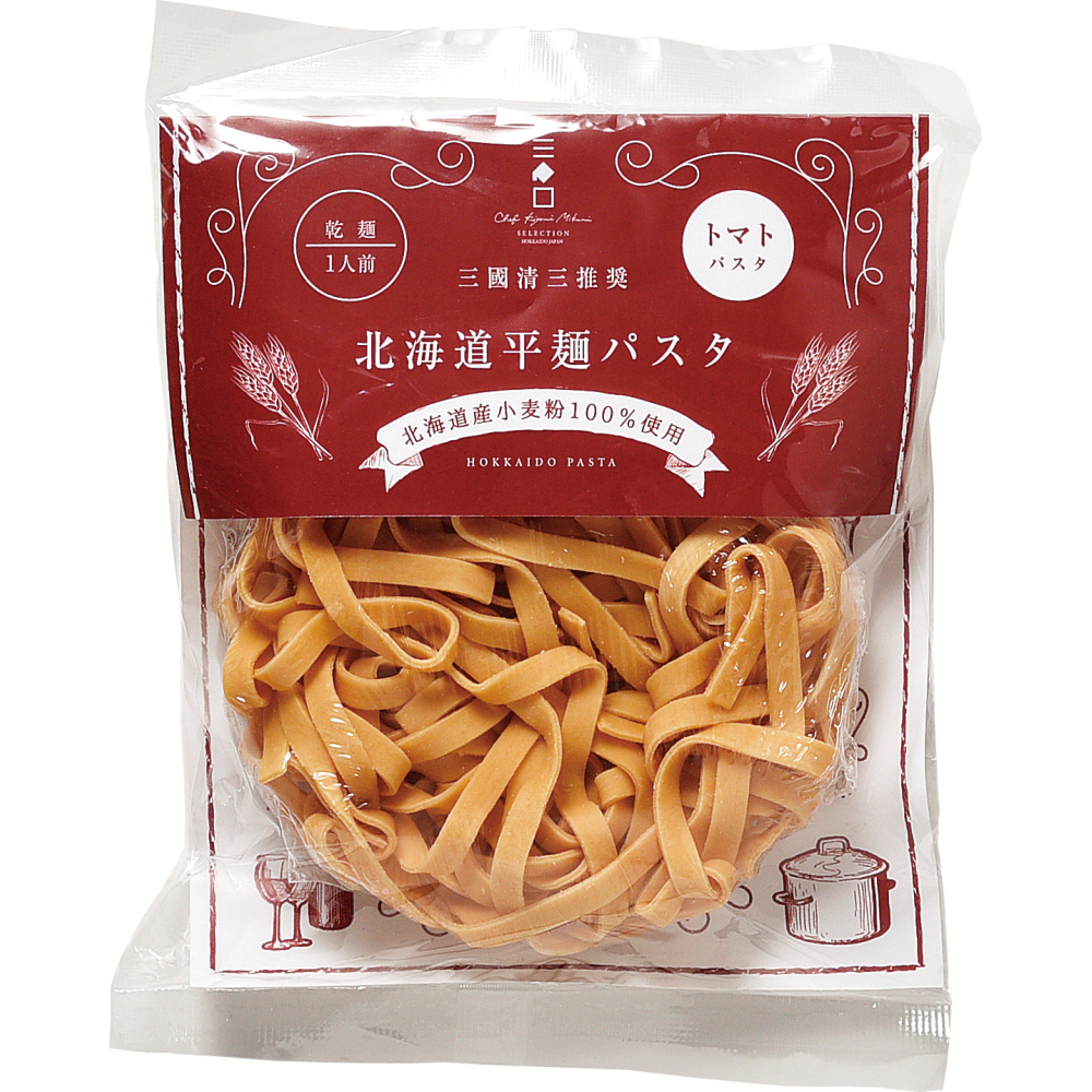 【ケース販売】三國推奨 北海道平麺パスタ（トマト）90g（20個入り）