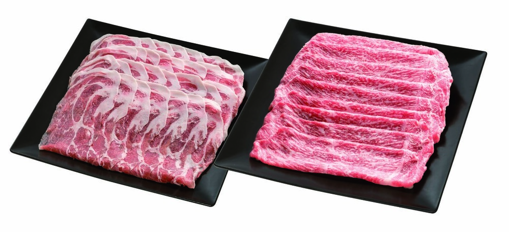 ふらの和牛・かみふらのポーク すきしゃぶセット 830g