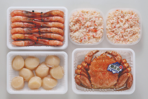 毛がに・甘えび・ほたて・おおずわいがにほぐし身セット　26-601035